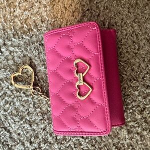 Juicy Couture Pink Quilted Wallet with Heart Keychain